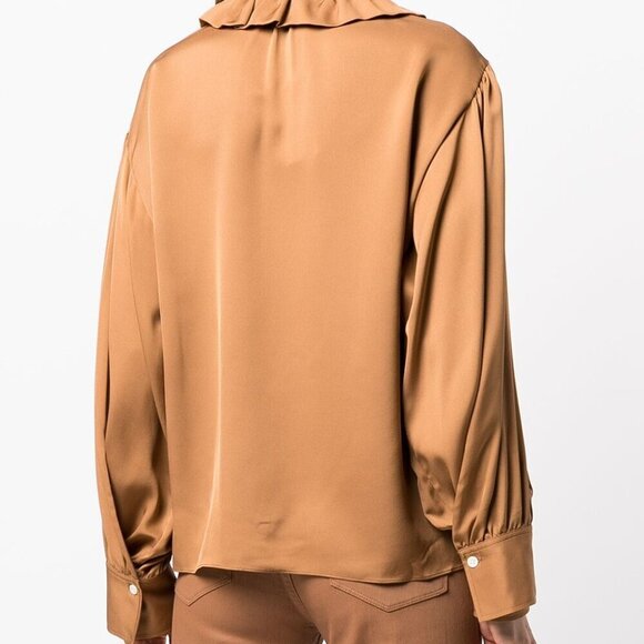 Frame Ruffle Collar Silk Blouse - Picture 3 of 4